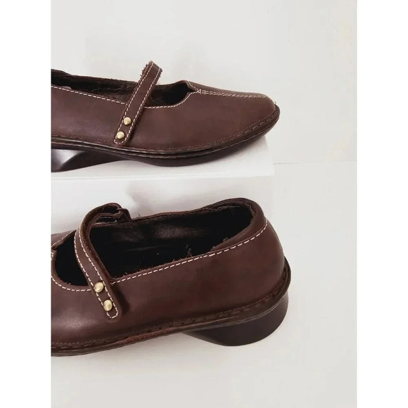 Naot Dark Brown Mary Jane Leatjer Stud Embroidery NO Insoles Shoes 39 8 8.5 - Picture 2 of 10